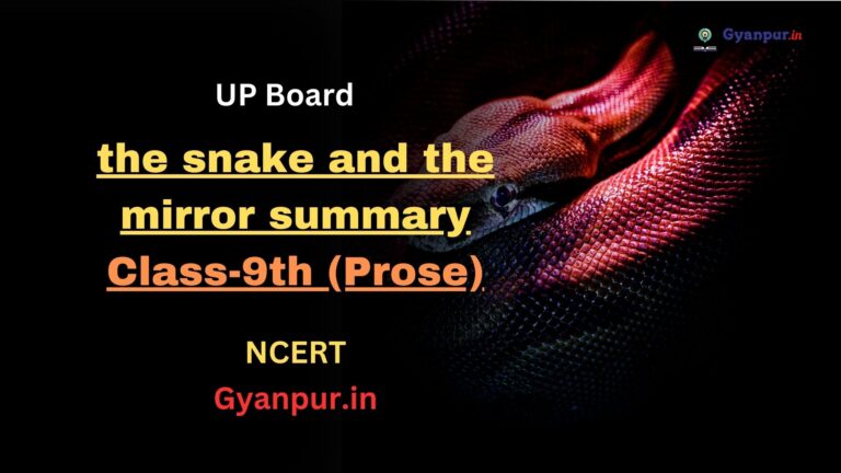 the snake and the mirror summary in hindi | class-9th | UP Board Exam 2023-2024 | NCERT | Best MCQ in English|the snake and the mirror